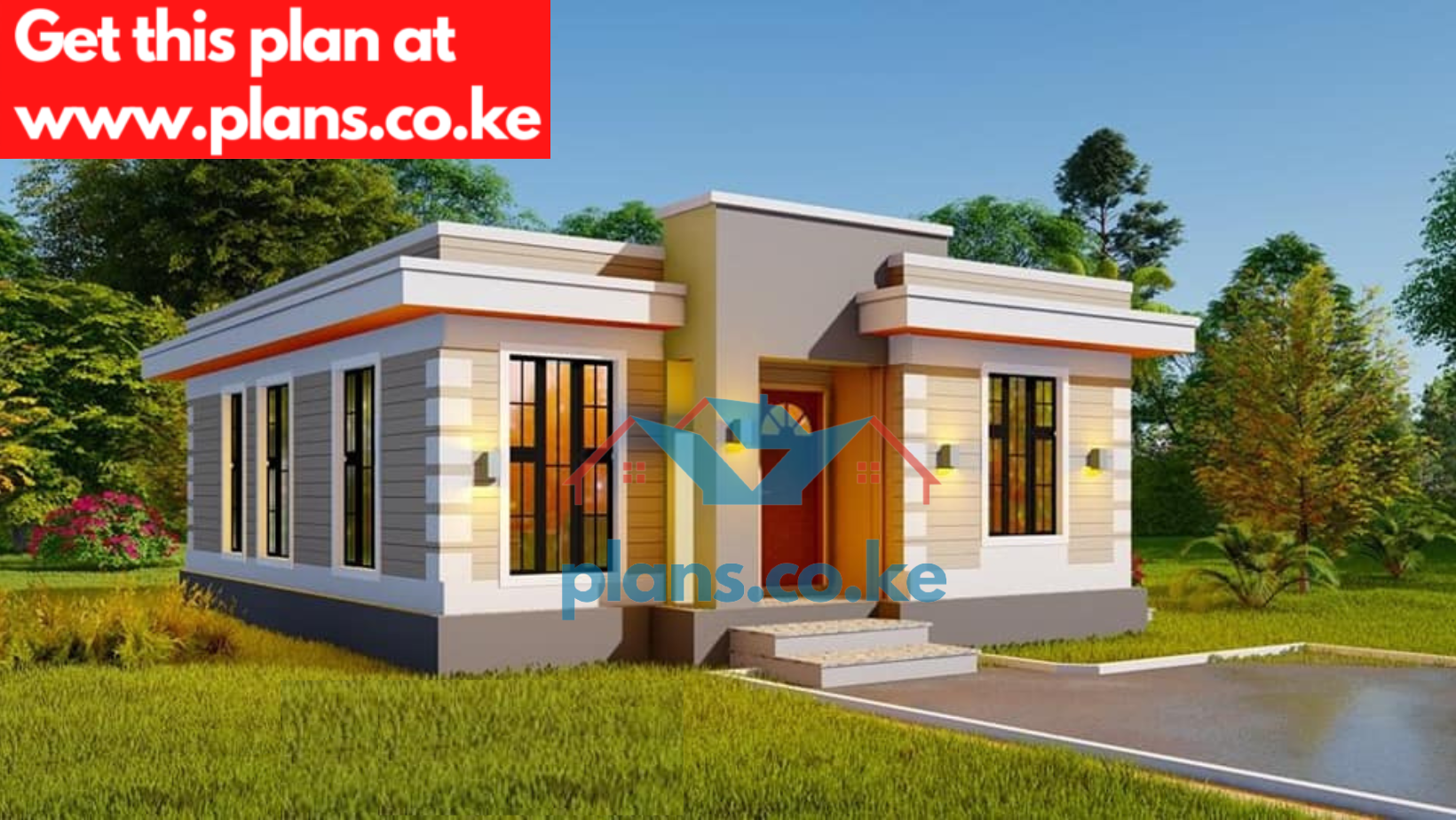 3 Bedroom House Plan Flat Roof Kenya 